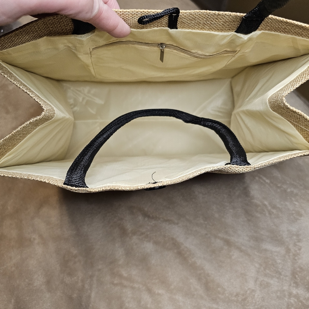 Hello Weekend Burlap Tote Bag NEW - Picture 3 of 4